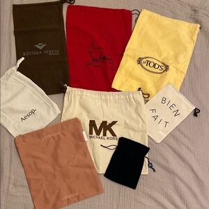 Bottega Veneta Tod’s Swarovski Aesop M Kors Designer Mix Drawstring Dust Bag